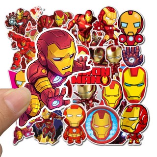 Sticker set 35 iron man marvel avengers chống thấm graffiti dán xe máy, mũ bảo hiểm, va li