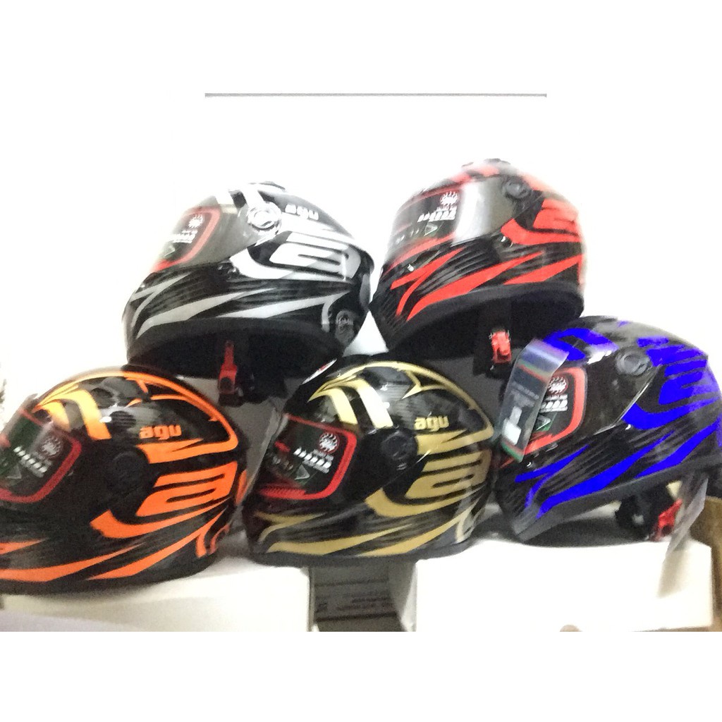 Freeship bảo hành 24 tháng mũ bảo hiểm fullface AGU tem Valentino Rossi Cam năng động cao cấp
