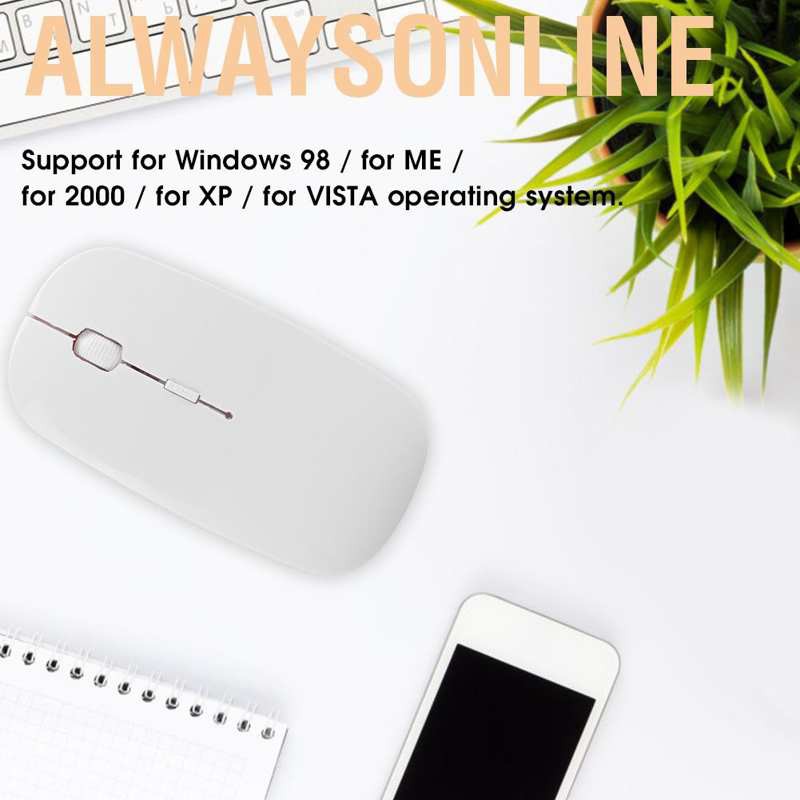 Alwaysonline Wireless Mouse Office Business Laptop Desktop Computer Tablet Portable Mice 2.4G