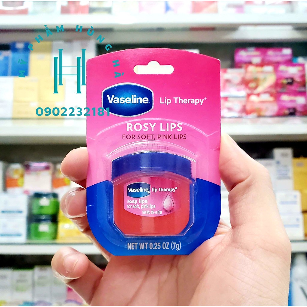 Kem dưỡng môi Vaseline, dưỡng ẩm môi, hương hoa hồng Vaseline Lip Therapy Rosy 7g