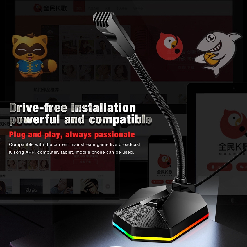 Micro Có Đèn Rgb Cổng Usb Linh Hoạt Tiện Dụng Cho Họp Hội Nghị