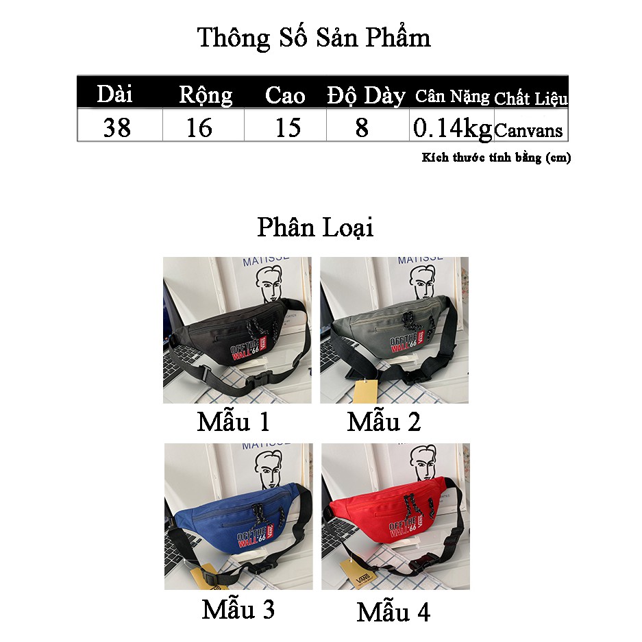 Túi đeo chéo nam nữ chất liệu vải phong cách hàn quốc mini giá rẻ thời trang đeo trước ngực đeo hông năng động trẻ trung