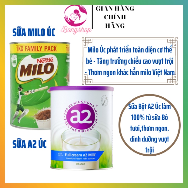 SỮA A2 NGUYÊN KEM DẠNG BỘT CỦA ÚC - SỮA MILO ÚC