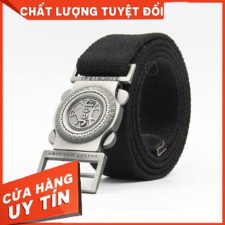 Thắt lưng nam vải dù mặt Jeep tròn