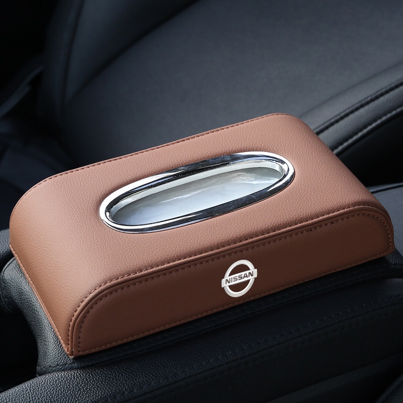 NISSAN Hộp Đựng Khăn Giấy Bằng Da Cao Cấp Cho Xe Hơi Vanette teana almera sylphy grand livina x trail latio