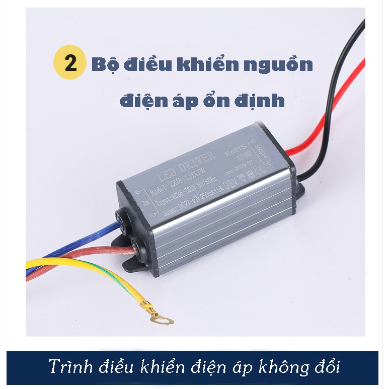 Đèn hắt tường trong nhà ngoài trời chống nước 6 mắt led vàng - 1004