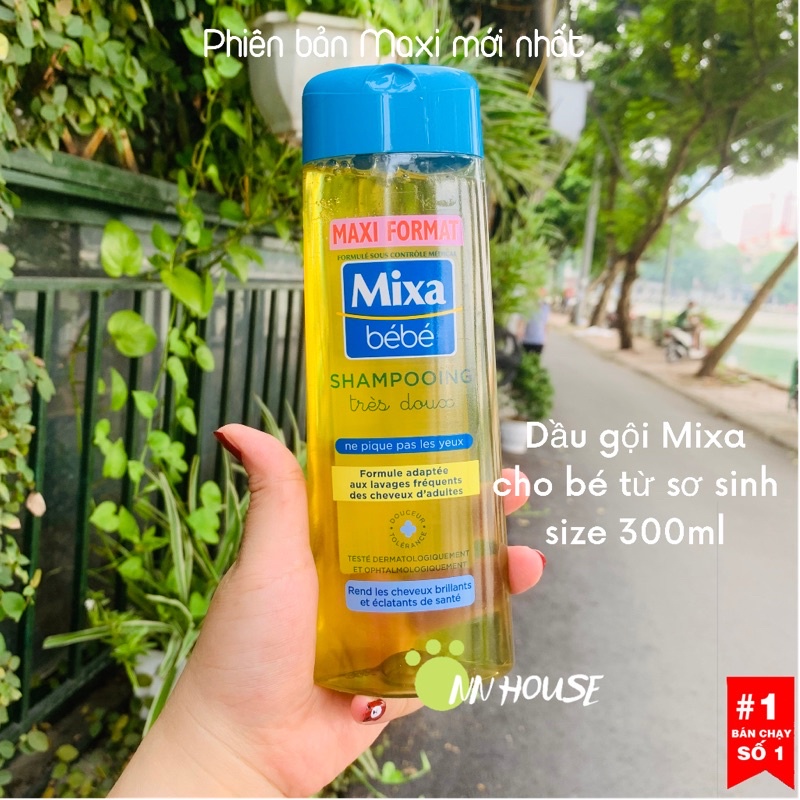 Dầu gội Mixa bebe 300ml dưỡng tóc bóng mượt an toàn cho bé từ sơ sinh, dầu gội đầu trẻ em, baby Shampoo organic bio hair