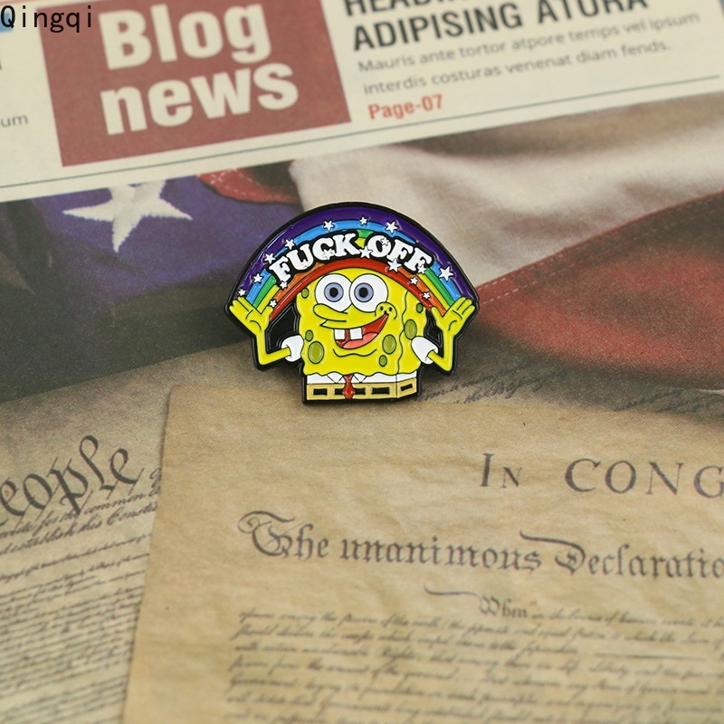 Ghim cài áo Miss Zoe hình nhân vật hoạt hình bọt biển dễ thương trang trí thời trang