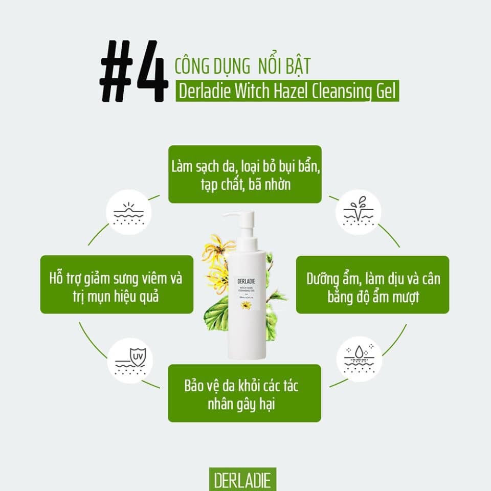 Sữa Rửa Mặt Derladie Cây Phỉ Làm Sạch, Ngừa Mụn 200ml