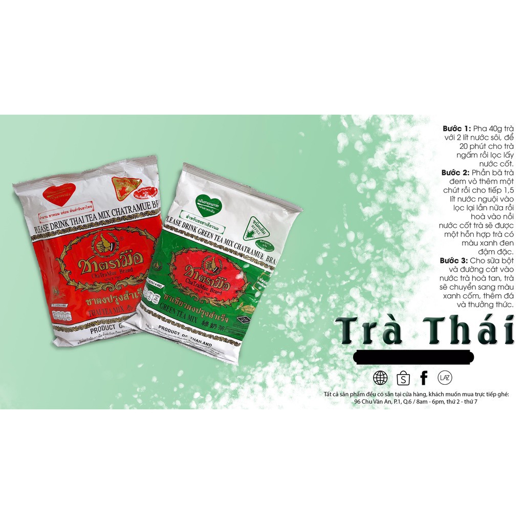 Trà Thái (Xanh 200g, Đỏ 400g) Pha Trà Thái