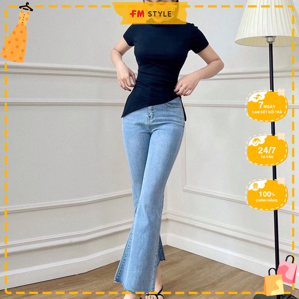 Quần jean ống loe chất denim đẹp nữ FM Style cá tính, năng động I Fm Style Online 220308605