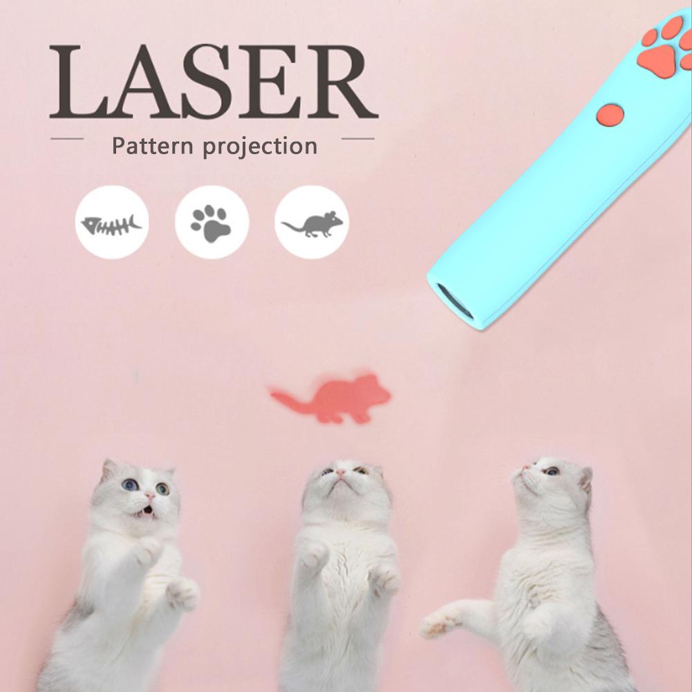 Vật nuôi vui nhộn LED Stick Cat Đồ chơi laser dễ thương Hình dạng chân mèo Máy chiếu Bút Kitten Đồ chơi tương tác