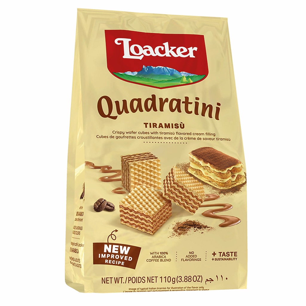 Bánh xốp Quadratini Tiramisu hiệu Loacker 110g