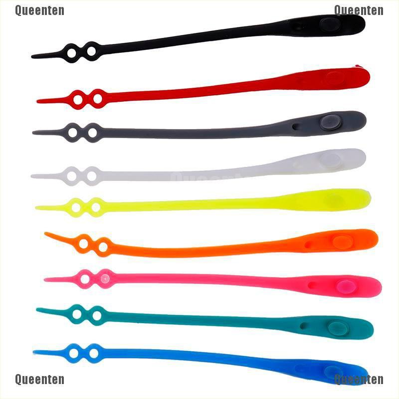 ★Queen 14pcs/pack Waterproof Silicone Shoelace Round No Tie Sport Shoelaces