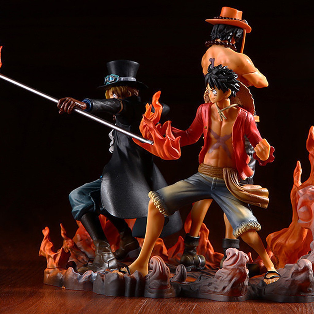 [Figure&Toy]3Pcs Anime One Piece Luffy Ace Sabo Model Toys Ornaments Collection Supplies