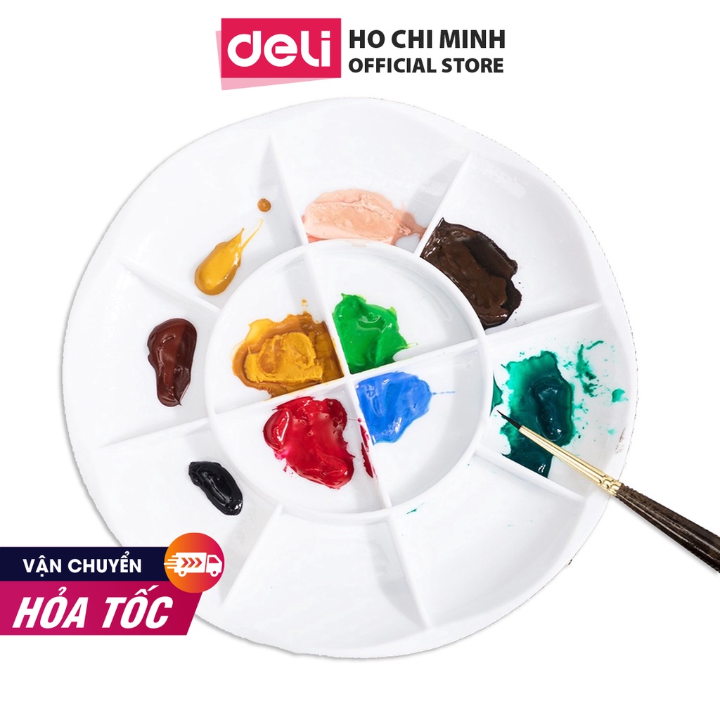 [Mã LIFEDELI20K5 giảm 20K đơn 0Đ] Khay pha màu Deli - 12 ngăn - 1 chiếc - 68305