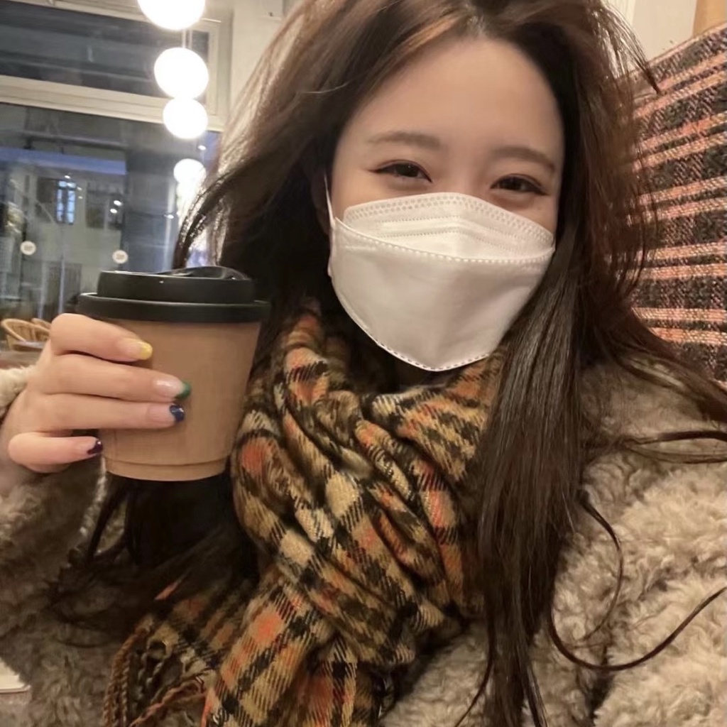 Khăn quàng cổ MU GUA ZHI PIN（MG STUDIO）kẻ sọc màu bí ngô