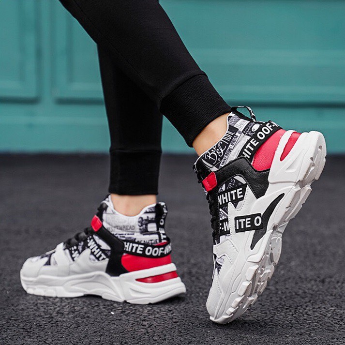 Giày cao cổ OFF White nam cực phẩm 2021 - Giày Sneaker cổ cao nam độn đế 5cm hot trend 2021 | BigBuy360 - bigbuy360.vn