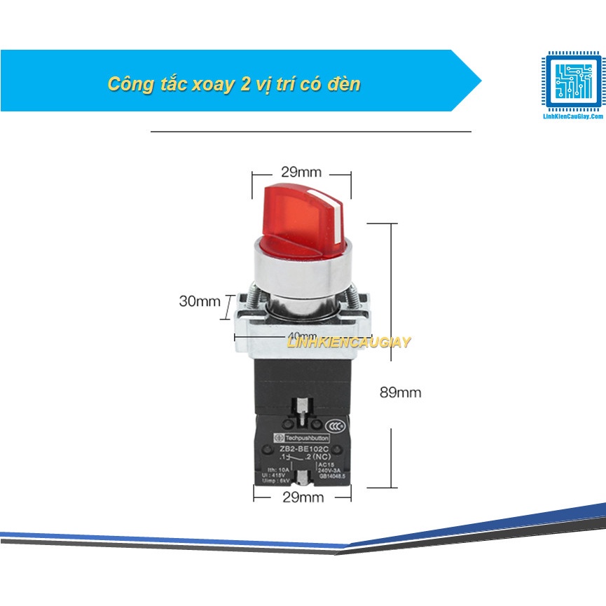 Công tắc xoay 2 vị trí có đèn