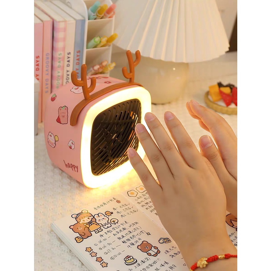 Máy Sưởi phòng ngủ Mini tích hợp đèn LED dễ thương DECOR