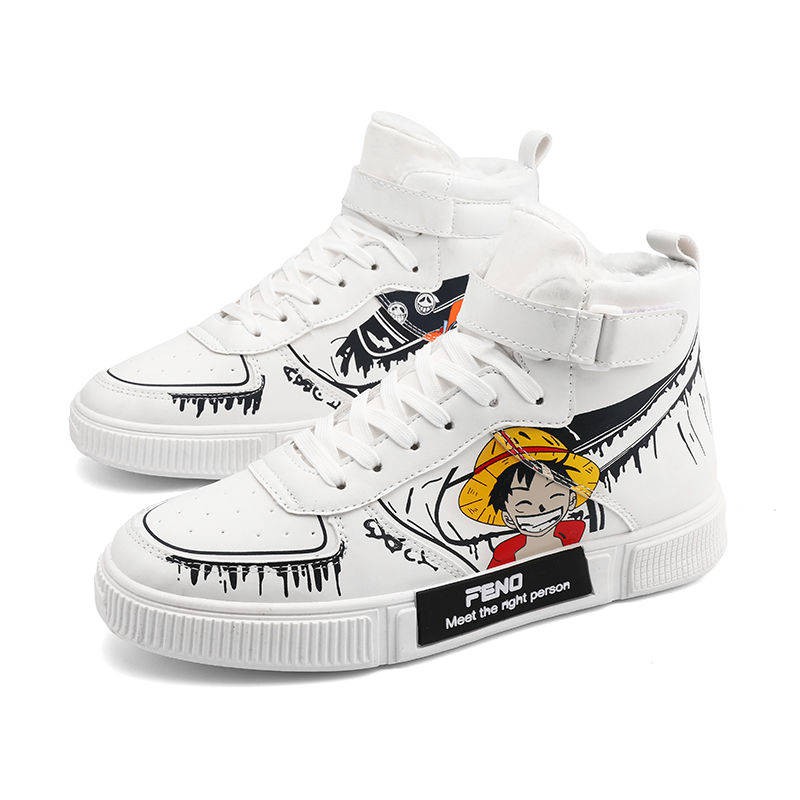 One Piece High Top Graffiti Plus Velvet giày nam | BigBuy360 - bigbuy360.vn