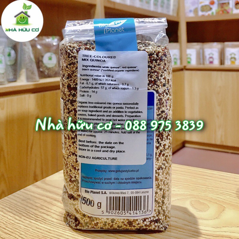 Hạt diêm mạch/Hạt quinoa hữu cơ 3 màu Bio planet - Date: 6/2022