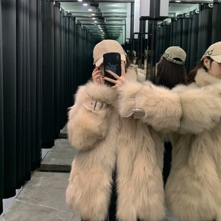 (Hàng Đẹp CC)Ảnh thật 5 hình cuối-HC444.Áo khoác giả lông cáo thu đông Hàn Quốc sang chảnh