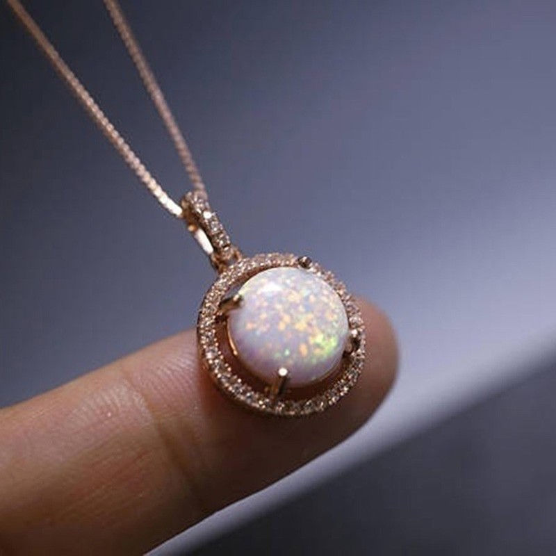 vòng cổ Mặt Đá Opal Thời Trang Cho Nữ