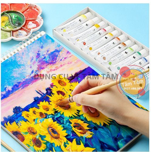 Màu nước Maries dung tích 12ml hộp trắng, Watercolor Maries (Marie's)-Dụng cụ vẽ Tâm Tâm [SHIP HÀNG SAU 01/10/2021]