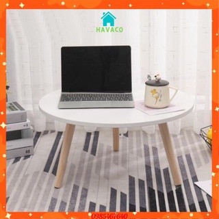 Bàn trà sofa/cafe tròn ngồi bệt chân gỗ tự nhiên tiện ích vd01
