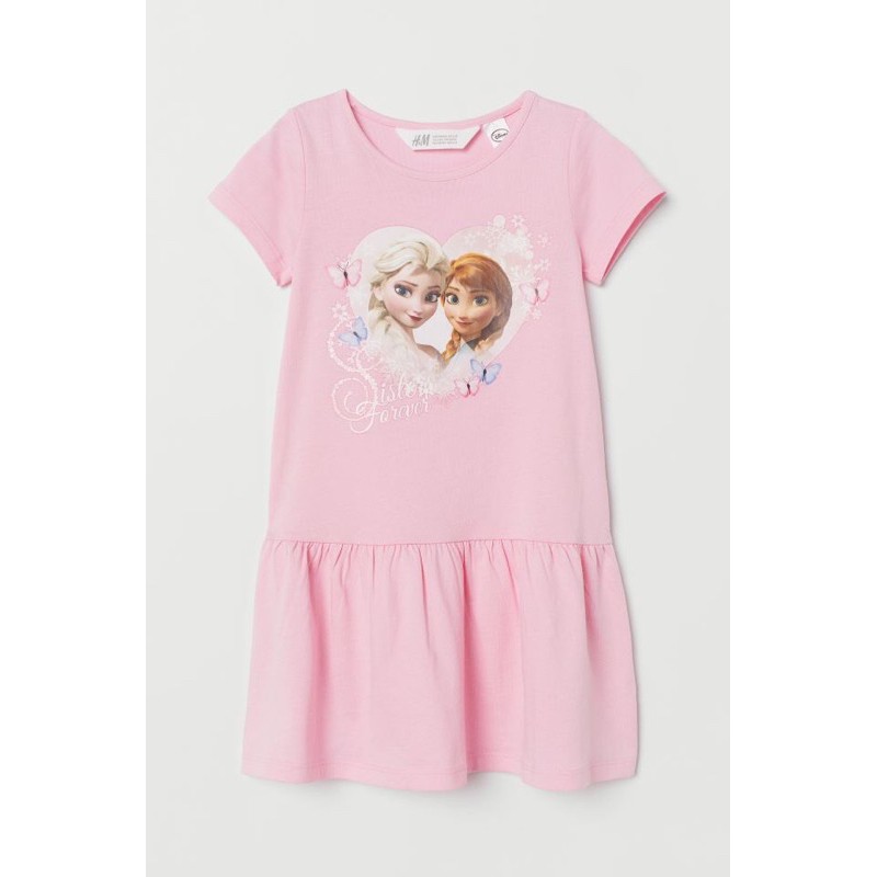 Váy bé gái 🧚Váy cotton HM cho bé gái Elsa chất cotton mềm mát siêu đẹp, size từ 2- 10Y