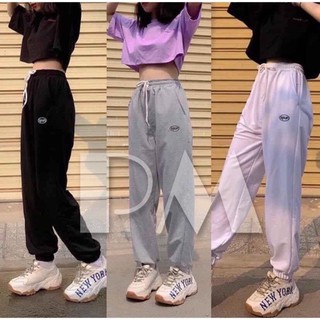 Set Áo Croptop Tay Dài Và Quần Jogger Thể Thao Spun 2020