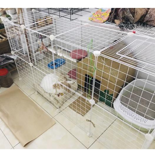 Miếng Ghép Lồng Quây Chó Mèo, Khung Lưới Lắp Ghép Chuồng Thú Cưng Hamsters Đa Năng (Tặng Kèm Chốt)