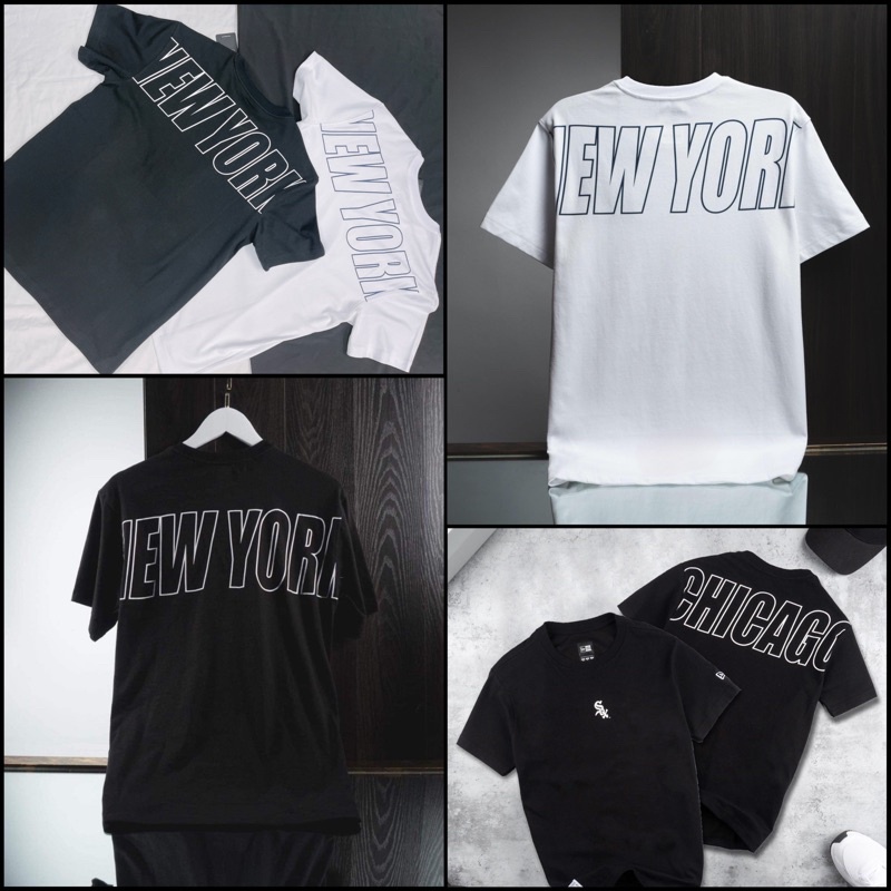 ÁO THUN CỔ TRÒN NEW ERA NEW YORK YANKEES XANH NAVY - ÁO TSHIRT FULL TAG - UNISEX NAM NỮ - HÀNG NHẬP KHẨU