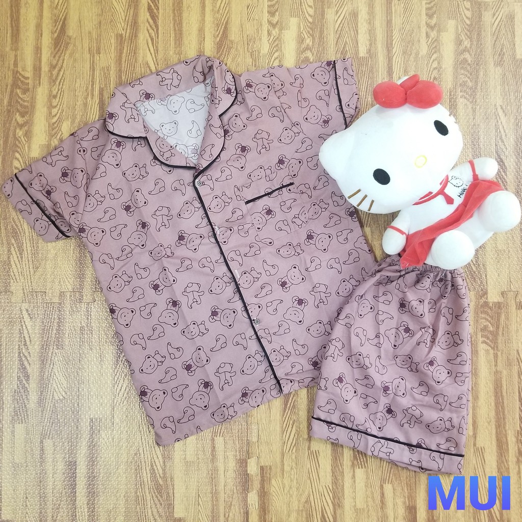 Bộ Pijama Nữ Cộc Đùi[TẶNG 1 BUỘC TÓC SRUNCHIES]Mềm Mại Thoáng Mát Size 45-58kg