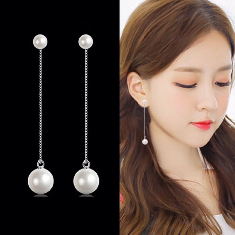 Bông tai mix hạt dáng dài ulzzang xinh xắn