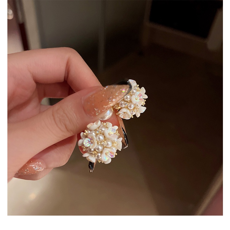 Khuyên Tai Đính Ngọc Trai Lưng Cao Cấp Tinh Tế Phong Cách Retro Cho Nữ