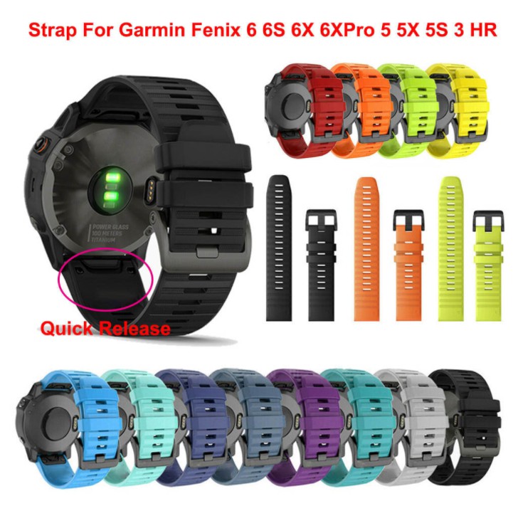 Dây Đeo Bằng Silicone Mềm 26Mm Cho Đồng Hồ Garmin Fenix 6X Pro 3 Garmin Fenix 5x Plus GPS