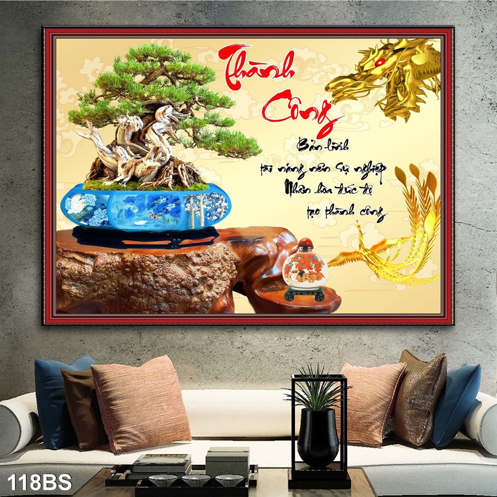 Tranh cây cảnh - tranh bonsai đẹp- tranh gạch