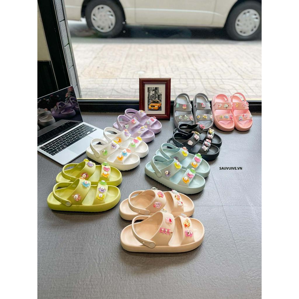 SBM2 - Sandal Bánh Mì Nữ Phối Jibbitz ngẫu nhiên - SAUVUIVE