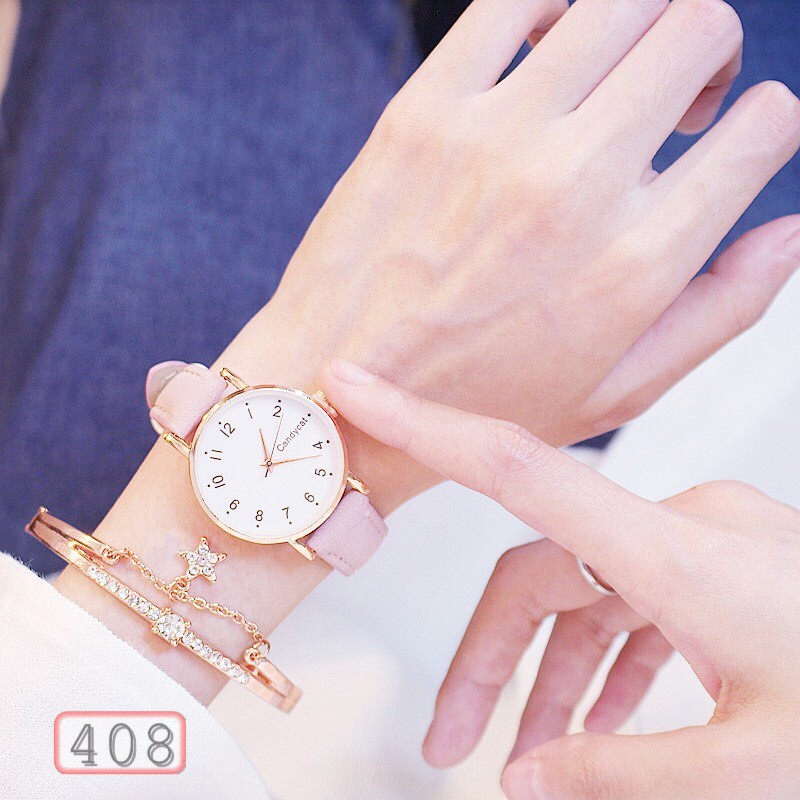 ĐỒNG HỒ NỮ DÂY DA CANDYCAT MẶT SỐ D408 THỜI TRANG | BigBuy360 - bigbuy360.vn