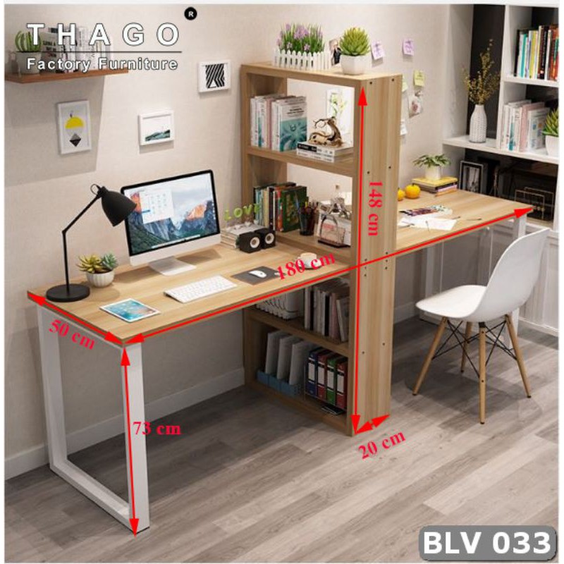 Bàn Gỗ 💖𝑭𝑹𝑬𝑬𝑺𝑯𝑰𝑷💖 Bàn Làm Việc Gỗ MDF Lõi Xanh Thái Lan - Mã 033 -THAGO HOME