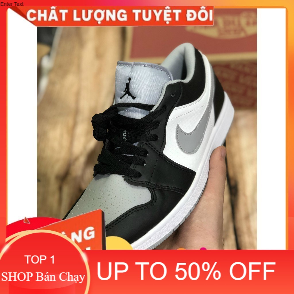 Giày thể thao AIR JORDAN 1 ĐEN VACH XÁM ( CỔ THẤP ) '