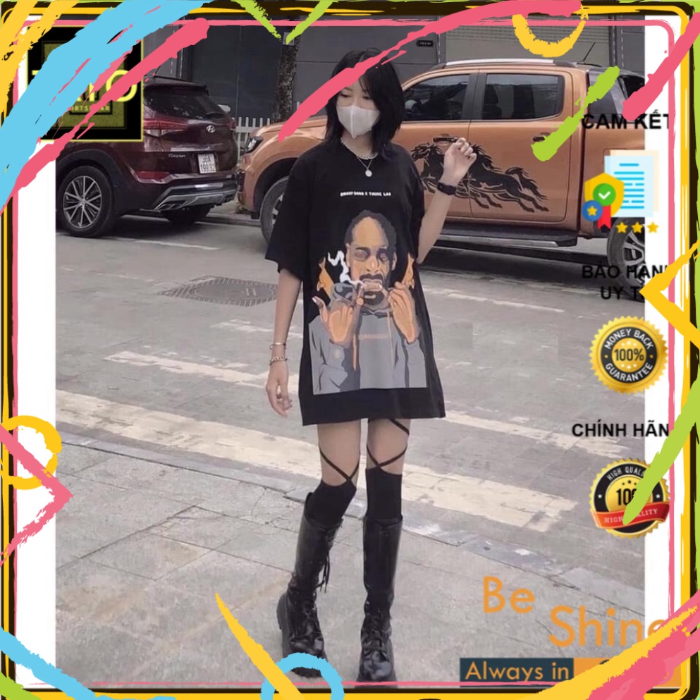 Áo thun form rộng tay lỡ SnoopDogg x T Lào áo phông dáng rộng freesize Thuốc Lào ulzzang Hot 2022 | BigBuy360 - bigbuy360.vn