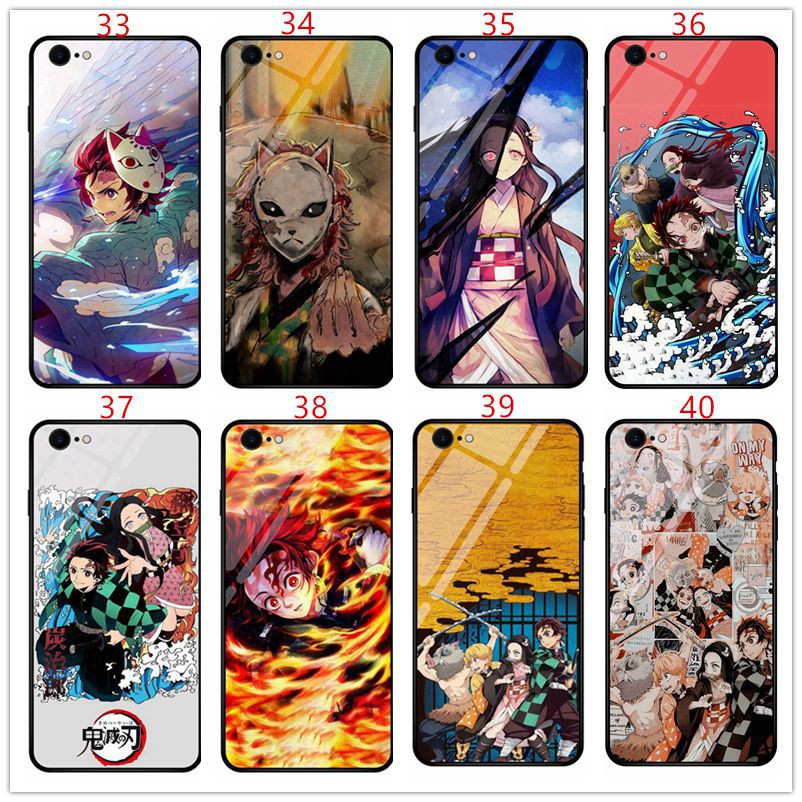 Ốp Điện Thoại Kính Cường Lực Cứng Chống Sốc In Hình Anime Demon Slayer: Kimetsu No Yaiba Cho Samsung Galaxy J7 Prime / J7 Pro / J7 2017 / J730