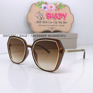 Mắt Kính Nữ Cao Cấp Màu Nâu Viền Kim Loại Full Box