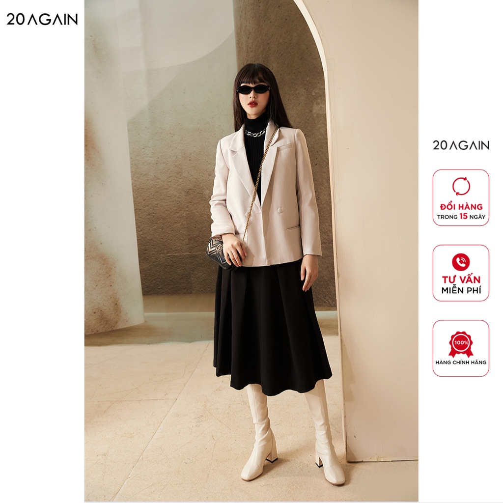 Áo vest nữ dài tay khuy bọc 20AGAIN, phong cách Hàn Quốc trẻ trung, hiện đại VBW1171