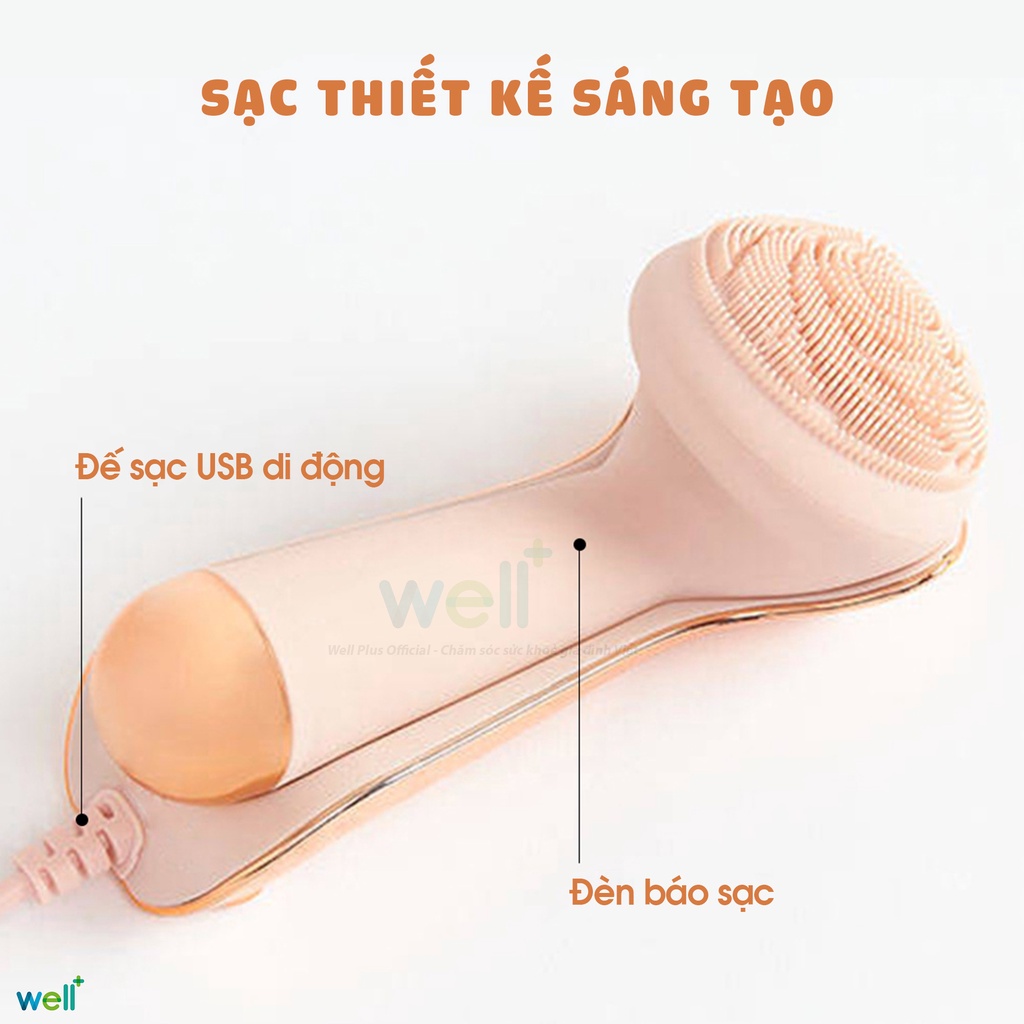 Máy Rửa Mặt Massage Rung SONIC Tần Số Cao, Silicon Cao Cấp Làm Sạch Sâu Tái Tạo Collagen