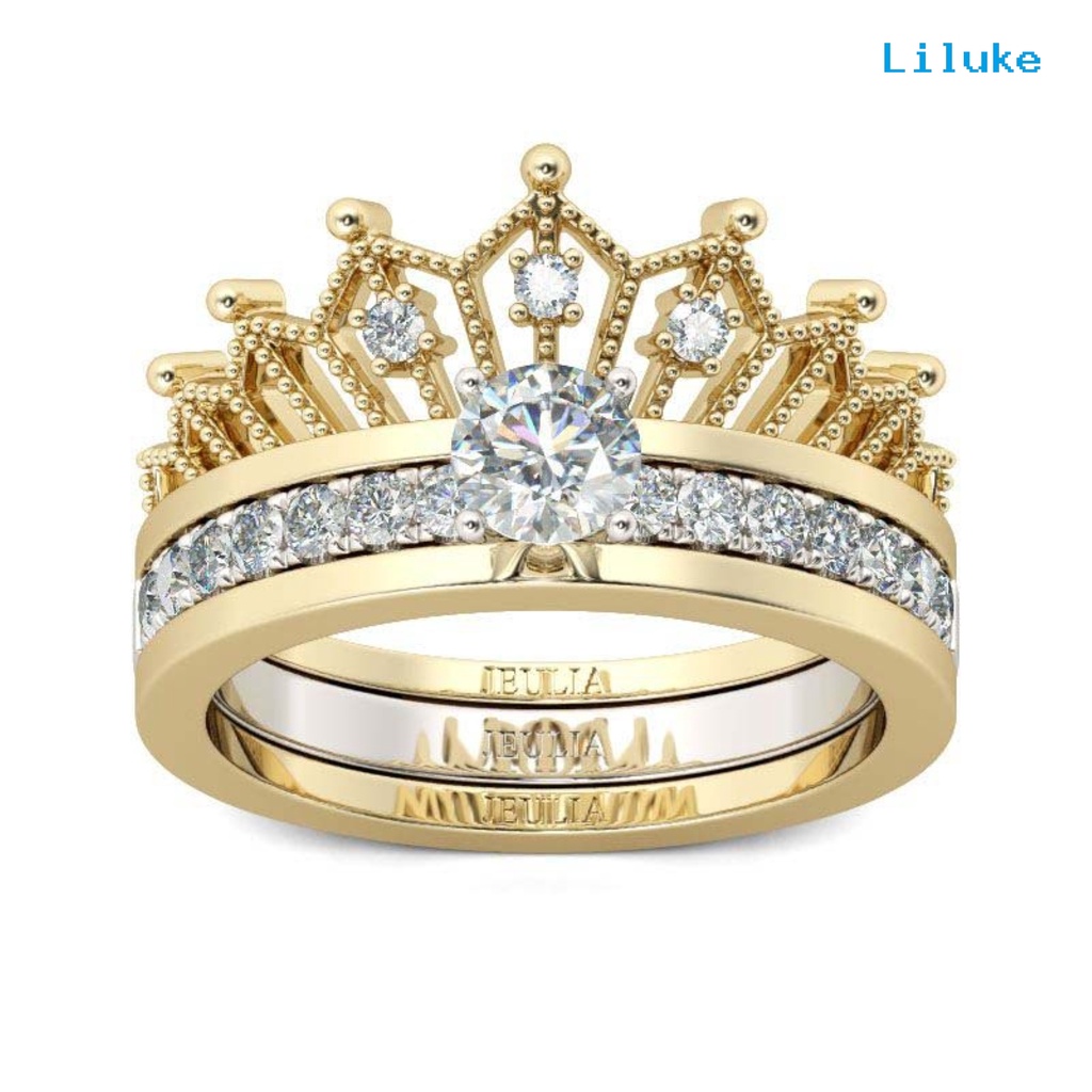 Nhẫn Hợp Kim Hình Vương Miện Đính Đá Thời Trang Cho Nữ