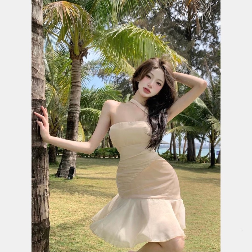 Đầm Hai Dây Dáng Ôm Phong Cách Pháp Thời Trang Mùa Hè Hàng Mới